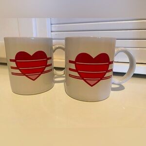 Vintage Luminarc 1980's Japan Valentine's Ombre-Striped Heart Mug ❤️
